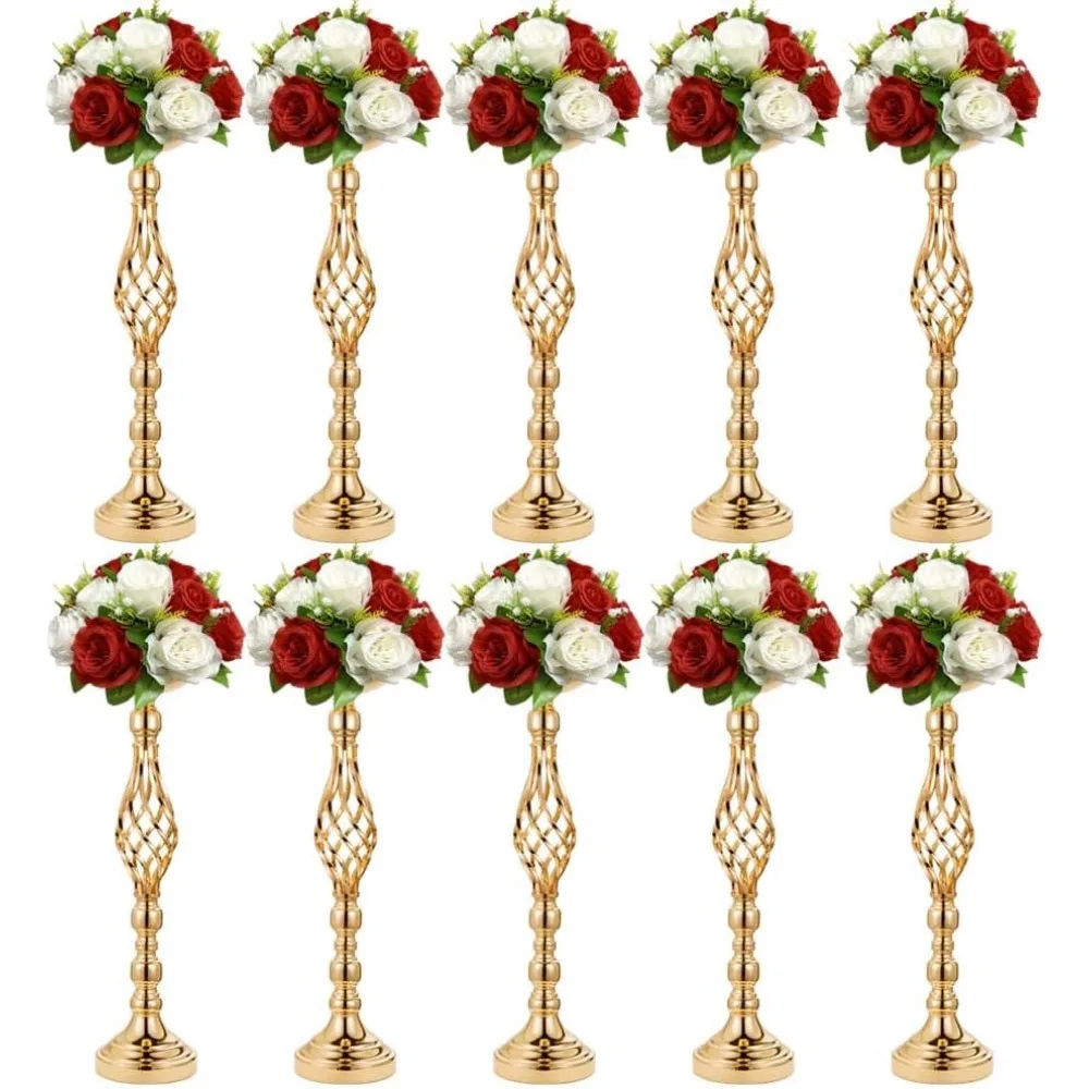 

10pcs 20.87Inch Gold Centerpieces for tables Cylinder Vases Gold Wedding Centerpieces for Tables Centerpiece Table Decorations