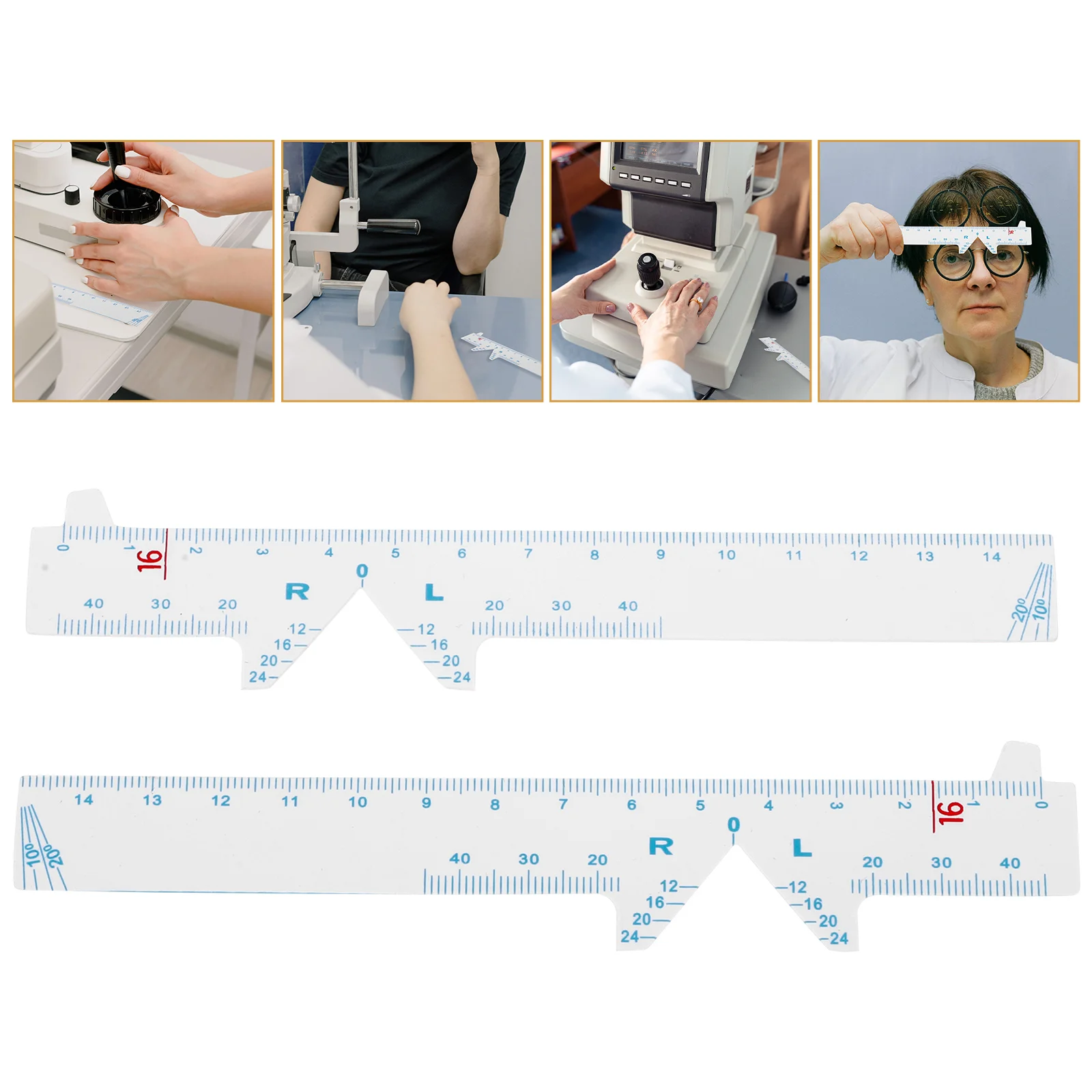 

2 Pcs Pupil Distance Ruler Accurate Pupillometer Pvc Eyes Portable for Eyeglasses Accessories