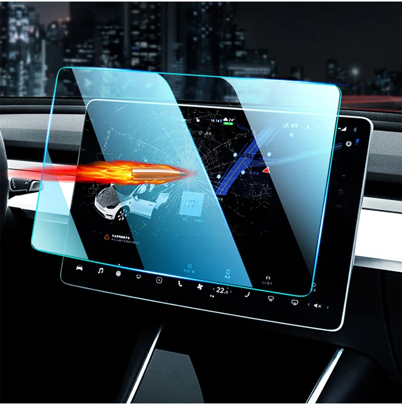 Gehärtetes Glas Auto GPS Navigation Display-schutzfolie Für Tesla Modell Y Modell 3 2017 2018 2019 2020 2021 2022 2023 2024 2025 – Detail 7