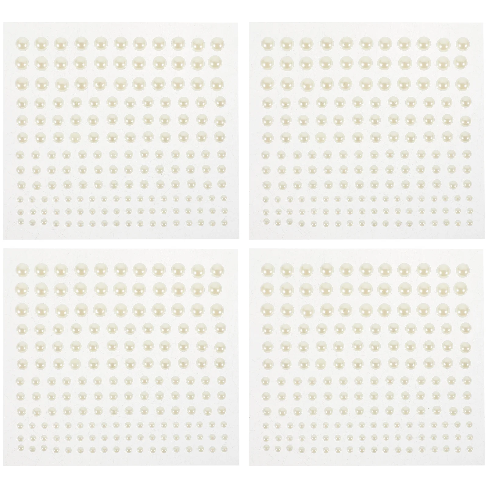 

4 Sheets Pearl Stickers Self Adhesive Decorative Craft Pearls Face Makeup Nail Hair DIY Pearl Embellishments Pearls for Nails