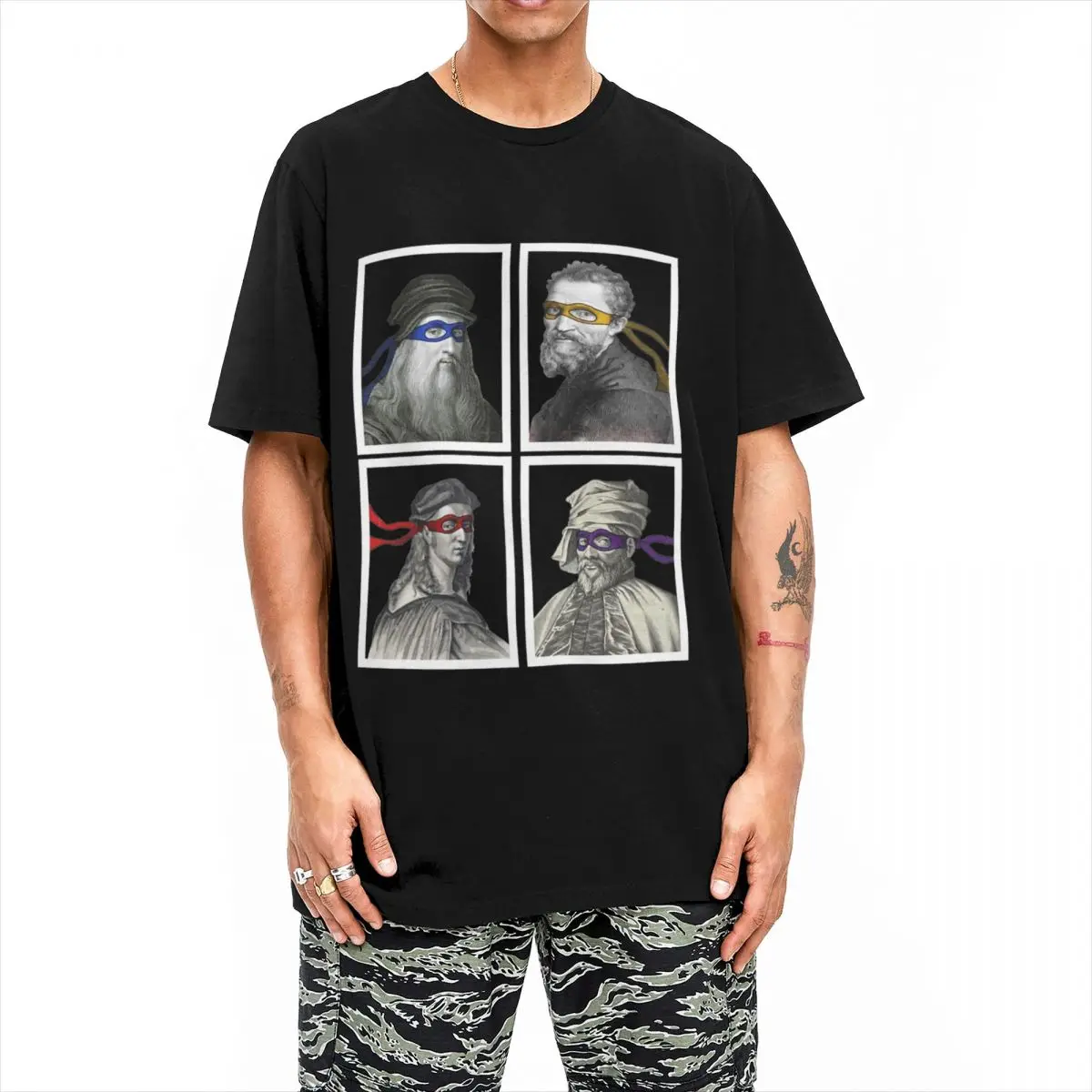 Mutant Ninja Renaissance T-Shirt Summer michelangelo Streetwear T Shirts Cotton Trending Tshirt Short Sleeves Custom Top Tees