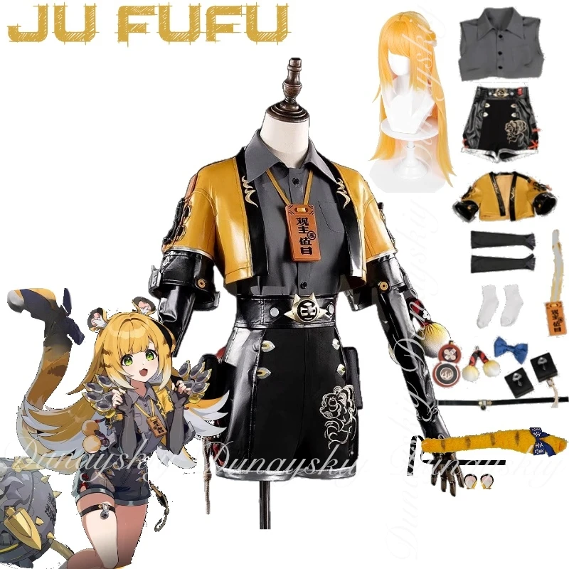 

Zenless Zone Zero Game Ju Fufu Косплей с оранжевой курткой S-класса Fire Attribute To Defeat Персонажи Косплей 코스프레 Все комплекты