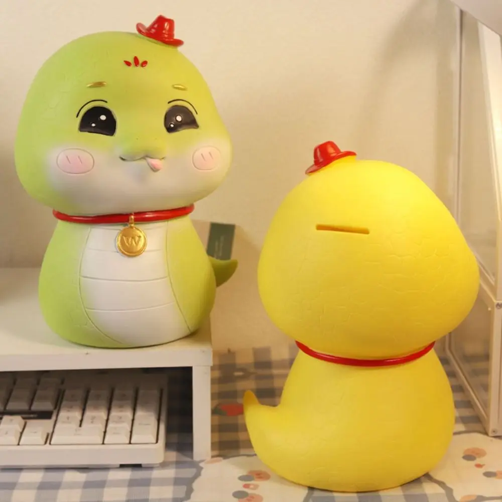 คุณภาพสูงสีเขียวสีเหลืองงู Piggy Bank การ์ตูนขนาดใหญ่ความจุกล่องเก็บเหรียญประหยัดเงินกล่องตกแต่งบ้าน
