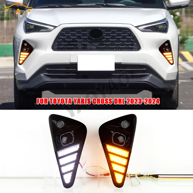 

Led Daytime Running Light Fog Lamp For Toyota Yaris Cross 2023-2024 Bumper Driving DRL Turn Signal