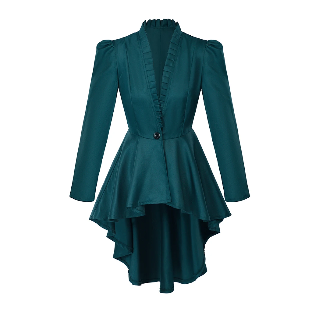Giacca Steampunk Gotica Medievale Per Donna | Scollo A V Lunga Vittoriana Per Halloween - 4