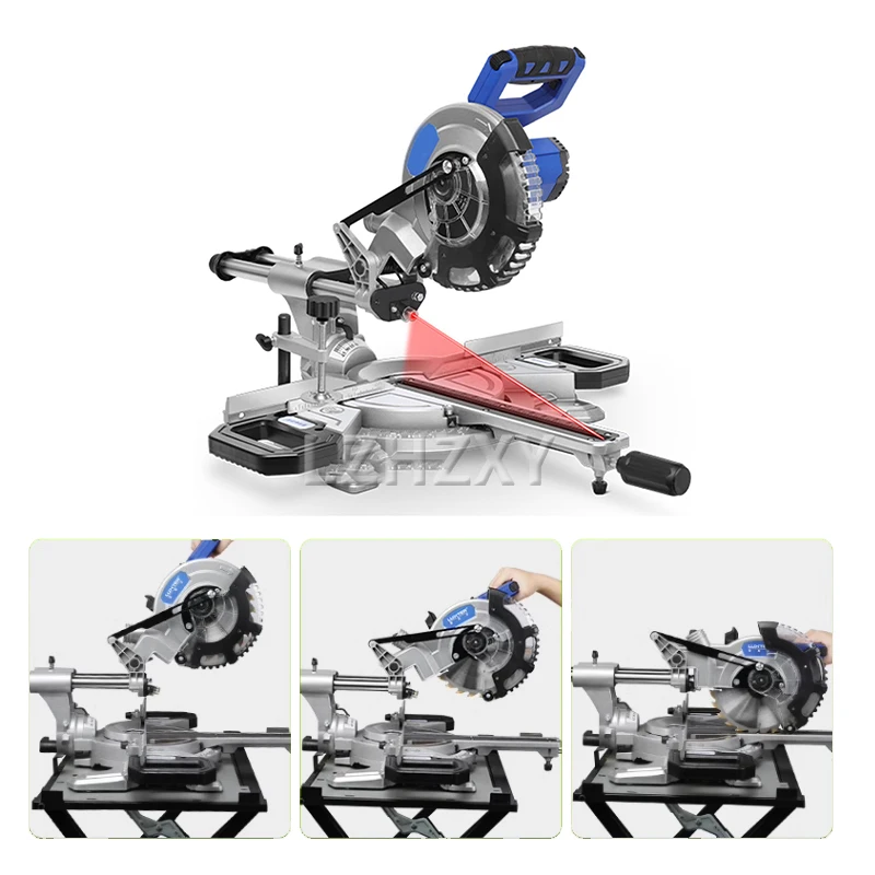 8 Inch Pull Rod Miter Saw Aluminum Cutting Machine 45 Degree Laser Positioning Miter Saw Circular Sawing Machine