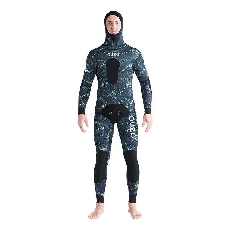 

Diving Men 1.5MM Wetsuit Camouflage 2 Pieces Set Spearfishing Warm Fishing Camo Surfers With Chloroprene Winter Diver Suit