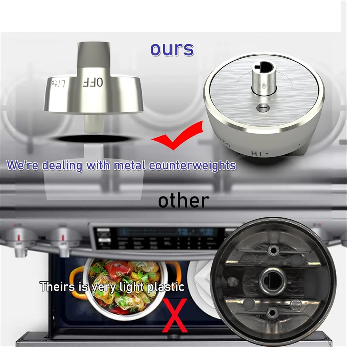 

DG94-00945A Kitchenaidgas Stove Control Knobs Dial Replacements, AP5957989 4011502 PS10067150 EAP10067150(4PCS)