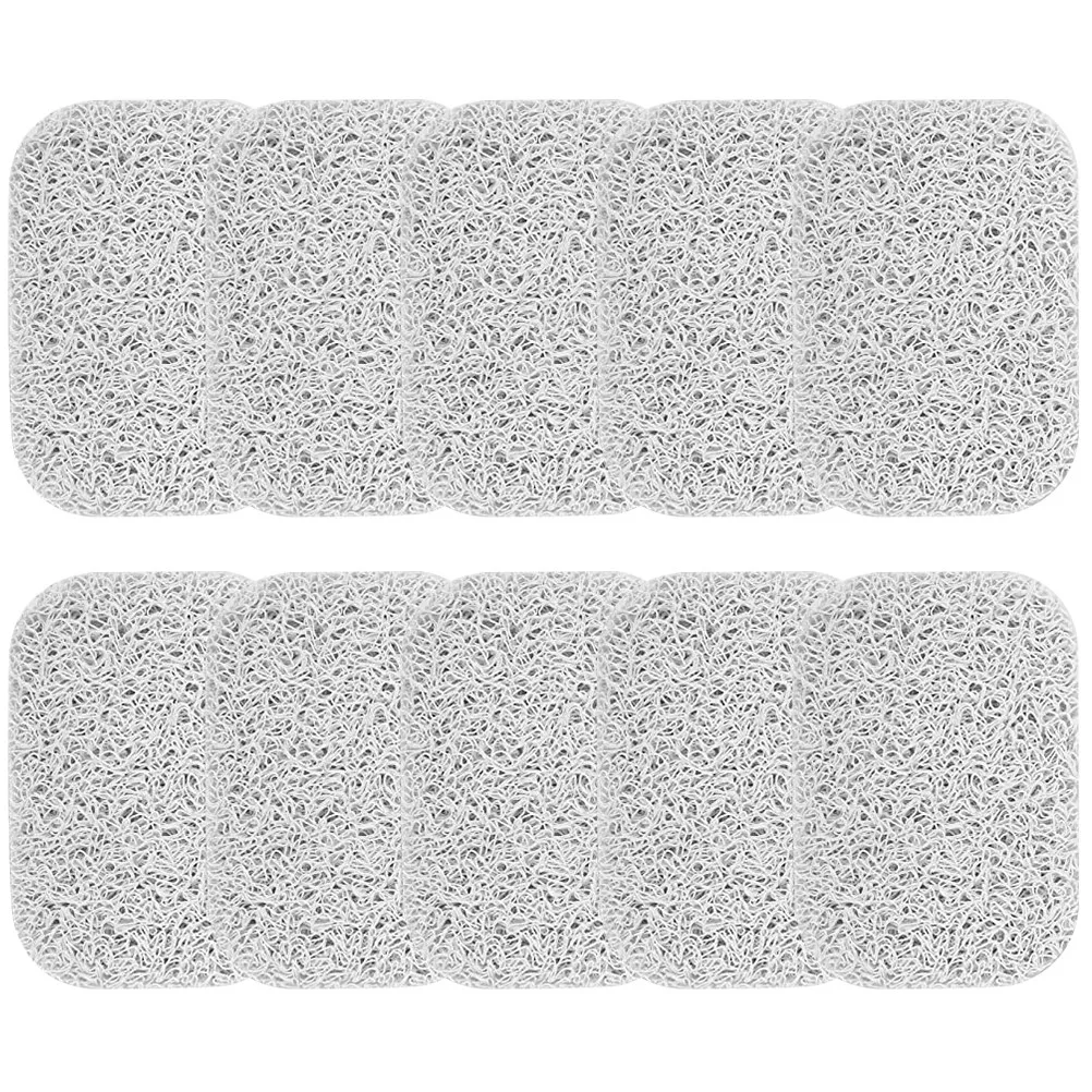 

10Pcs Easy-Clean PVC Soap Dish Bar Soap Holder for Bathroom Kitchen Shower Sink Countertop Decorative Sponge Holder Tray