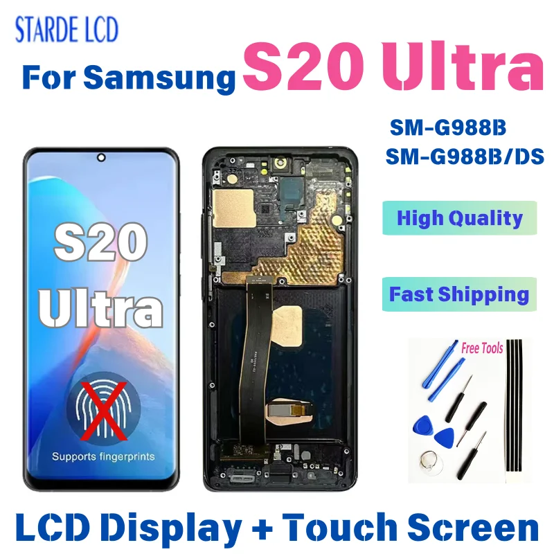 

6.9’’ TFT For Samsung Galaxy S20 Ultra LCD Display Touch Screen Digitizer Assembly G988B SM-G988B SM-G988B/DS Replacement