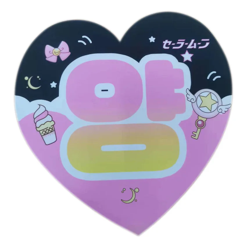 

Kpop Loving Heart Shaped Custom Slogans Double Sided Printing Fabric Cheering Textile Hand Banners Reflective Fabric Slogan