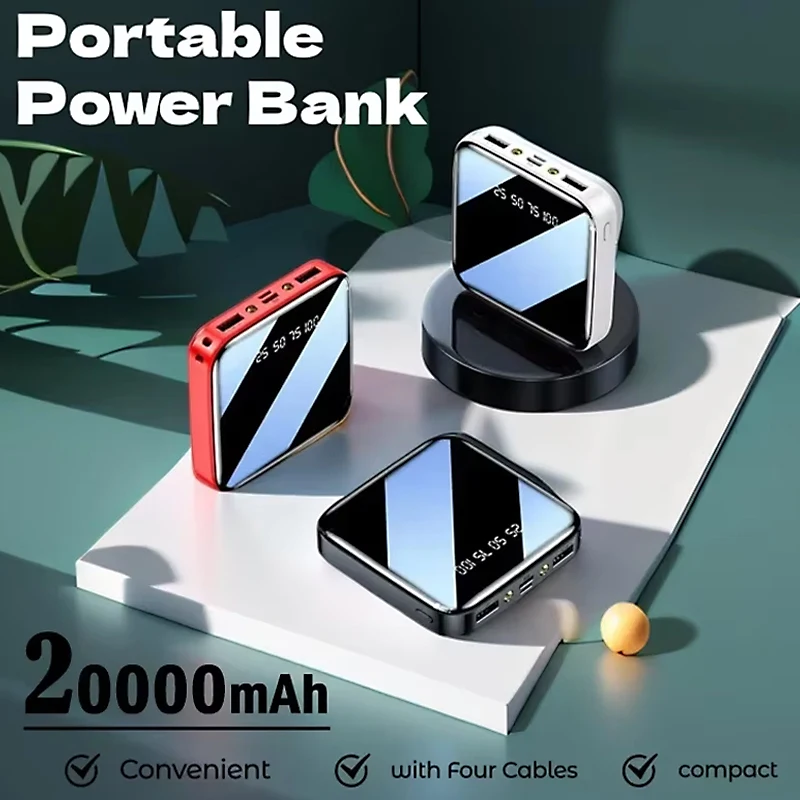 

Mini Power Bank 20000mAh Portable Super Fast Charger Poverbank Digital Display External Battery Pack For iPhone Xiaomi Samsung