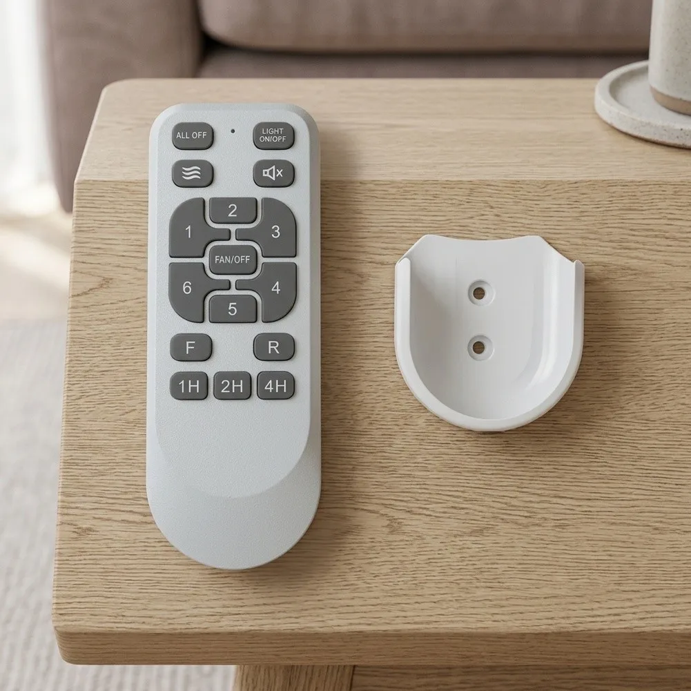 16-Key Remote Control for Invisible Ceiling Light Setups Featuring 6 User-Selectable Airflow and Brightness Options