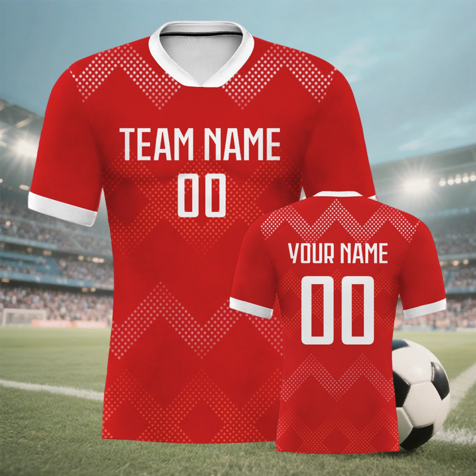 Custom Soccer Team Jersey Red Personalized Name Number Football Shirt for Men Women Kids S-4XL