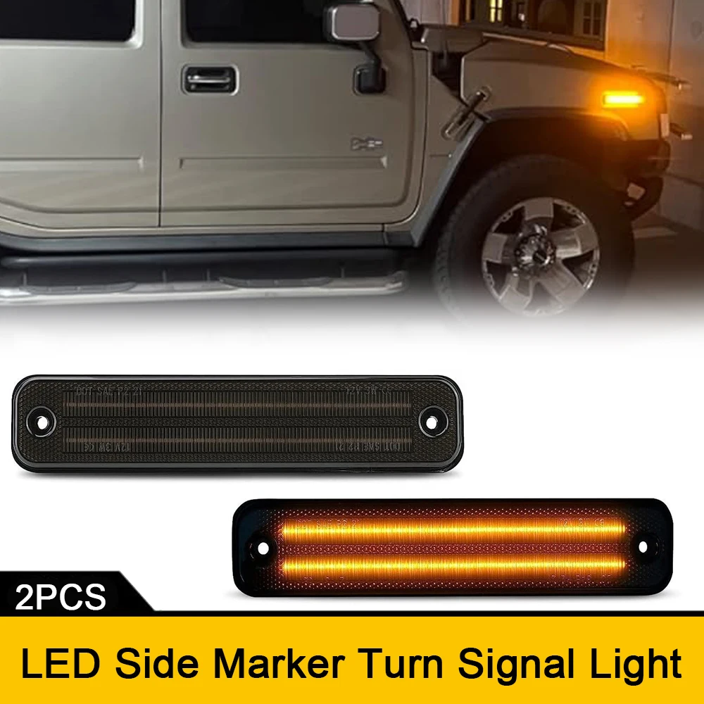 

2x Front Fender LED Side Marker Lights No Error For Hummer H2 2003-2009 Car Parking Turn Signal Indicator Lamp OEM#15114677