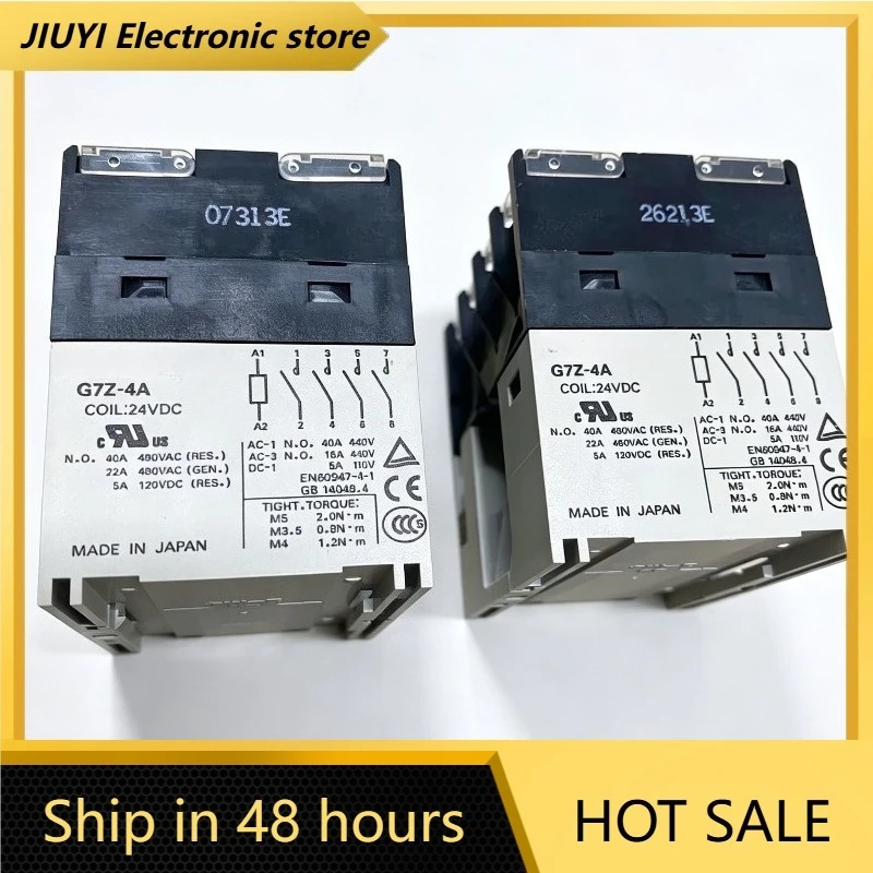 24VDC Coil 4 Normally Open Industrial Relay G7Z-4A 40A 440VAC DIN Rail Mount Heavy Duty Automation Control Relay
