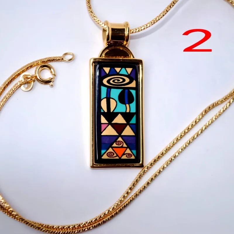 BOCAI New Cloisonne Enamel Necklaces and Pendants Ethnic Style Pattern Charms Trendy Fine Choice Jewelry Wholesale