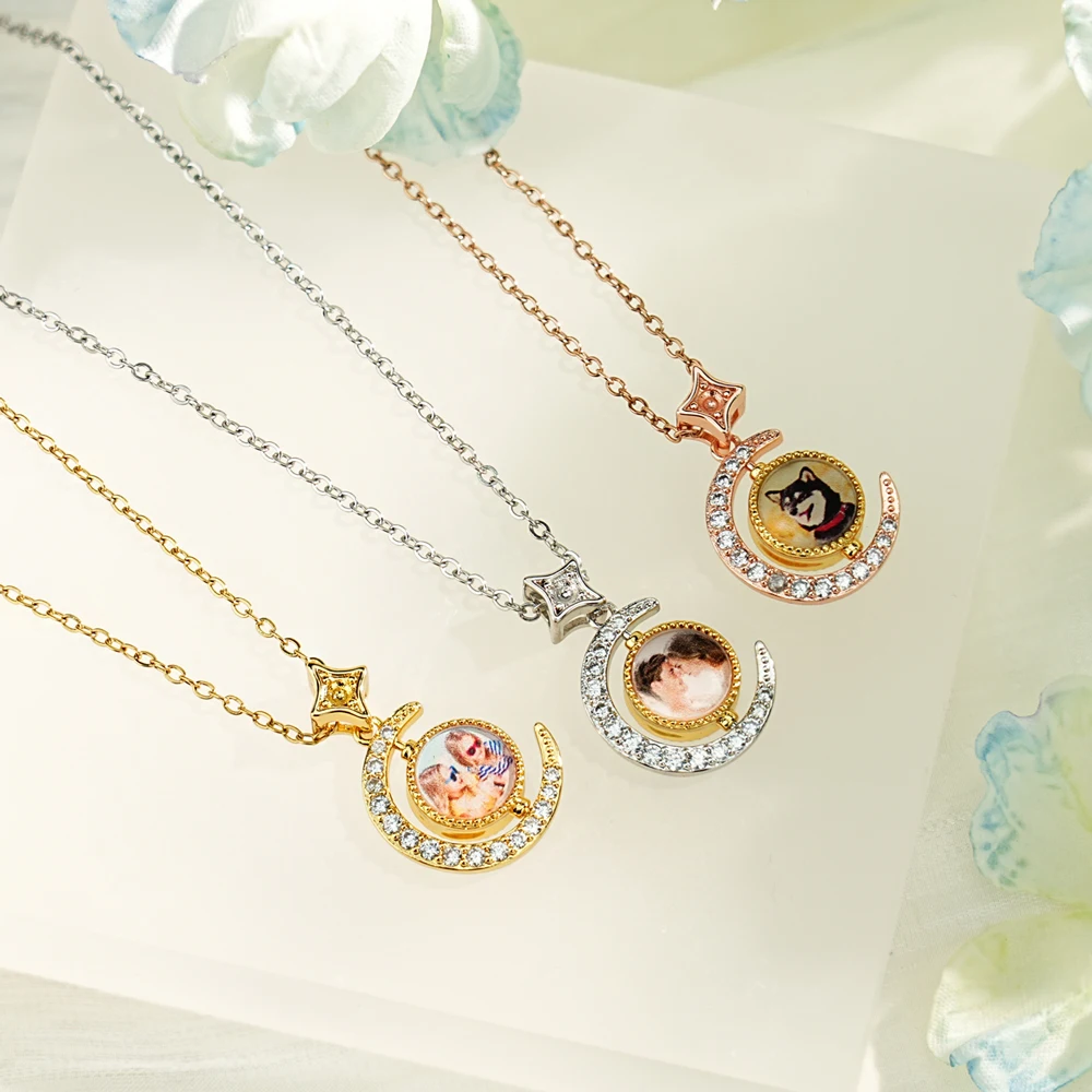 

Ожерелье серии Star с фотопечатью для женщин, золотого цвета, планета, луна, астронавт, изображение, ожерелья, ювелирные изделия, подарки