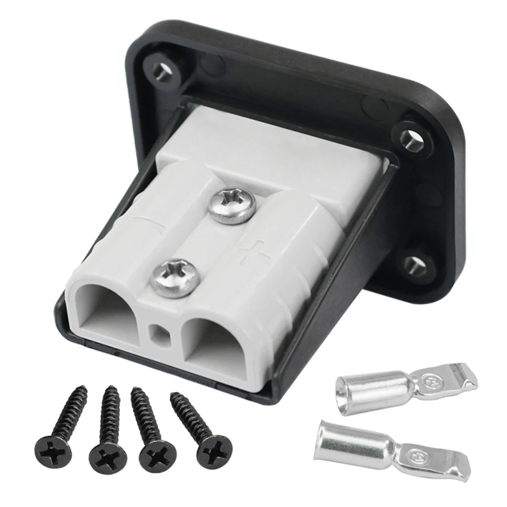 New Flush Mount Anderson Plug 50 Amp Connector Kit Mounting Bracket Panel Cover Accessories for Caravan Camper Boat Truck