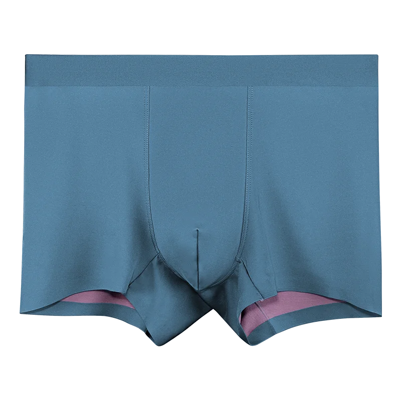 

3PCS Men's underwear: Modal double-sided seamless straight-leg pants with silk lining, comfortable four-corner shorts