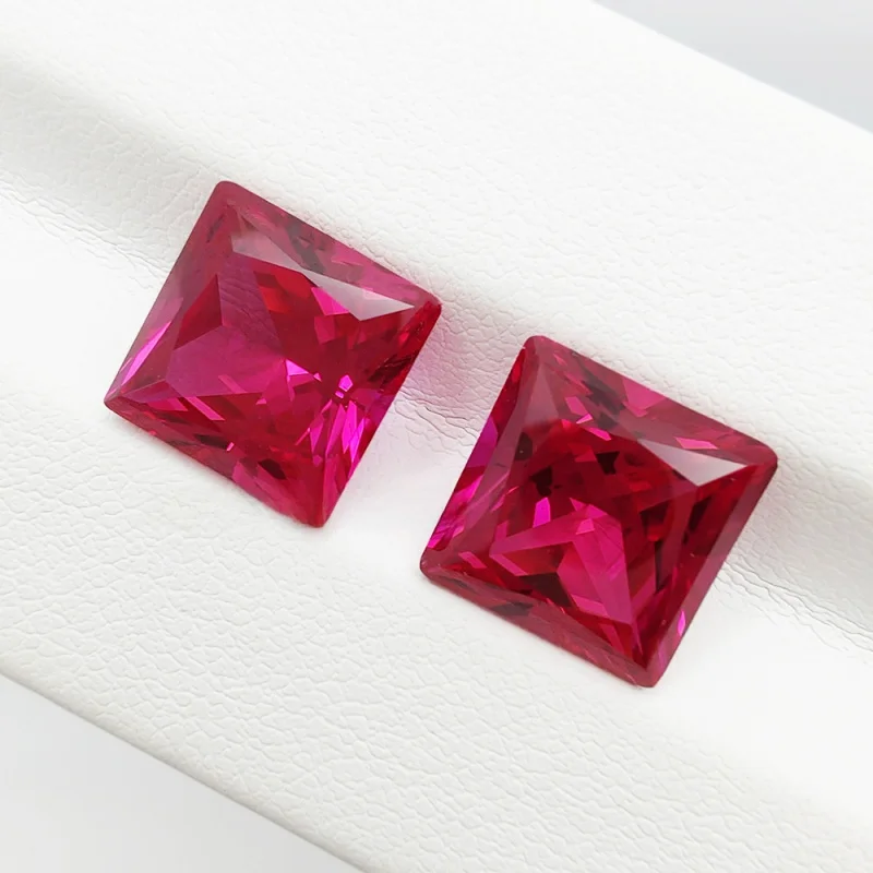 

Вытягивающий метод, культивированная квадратная огранка принцессы, рубиновый драгоценный камень, кольцо с основым камнем, кулон, материал «сделай сам», сертификат AGL