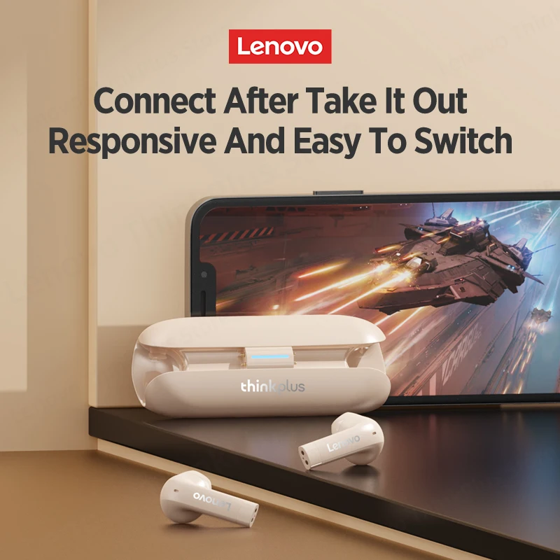 Originální lenovo TW60 TWS Bluetooth náhlavní 5.3 hifi řádný nízko latence špunty rámus redukce herní sport sluchátka