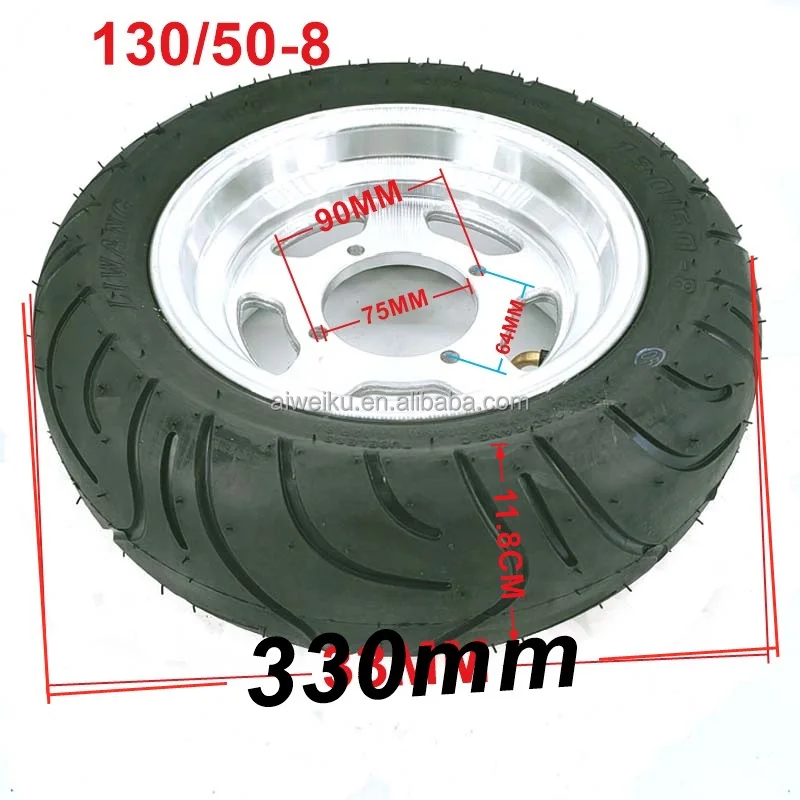 Rubber 90/65-8 front 130/50-8 rear wheel Tubeless Tyres vacuum For Honda Monkey bike Z50 Z50J Electric Scooter Pocket bike