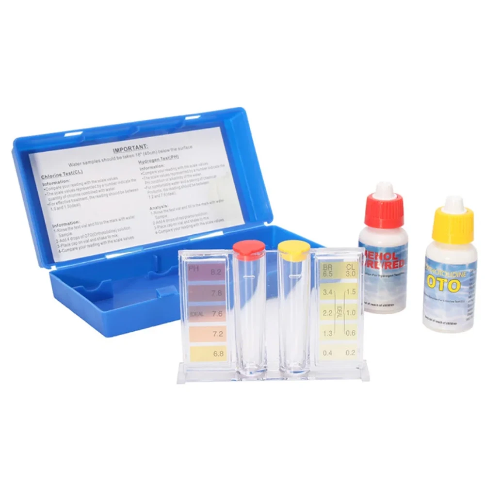 PH Chlorine Water Test Kit Tester Hydrotool Testing Kit for Swimming Pool Water Alkalinity Test Hydroponics Aquarium Accessories