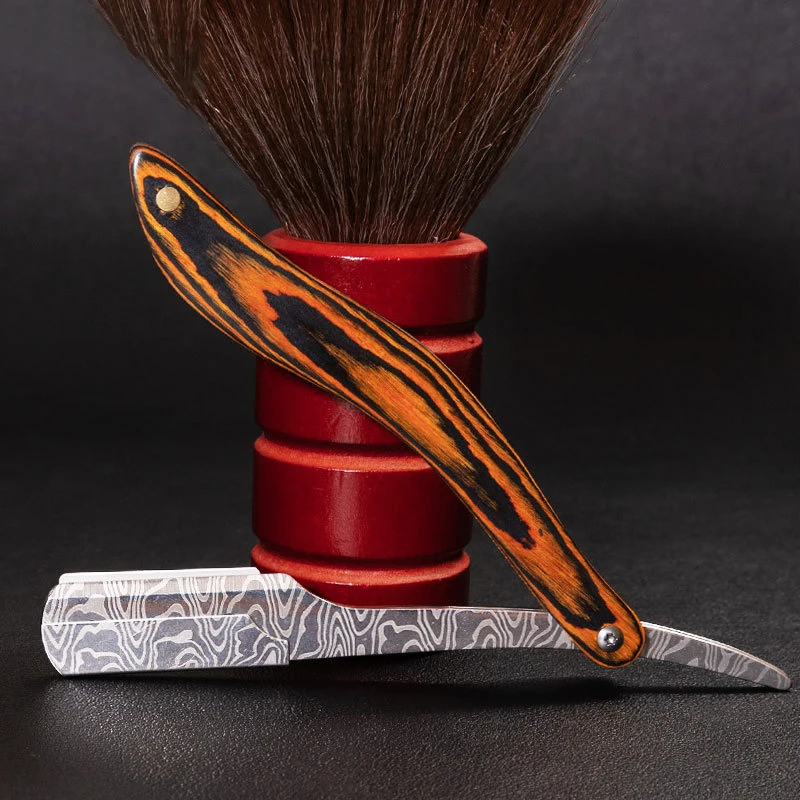 남성용 이발사 면도기 접이식 면도기 전문가용 직선형 스테인리스 스틸 수동 스크레이퍼 이발사 면도기