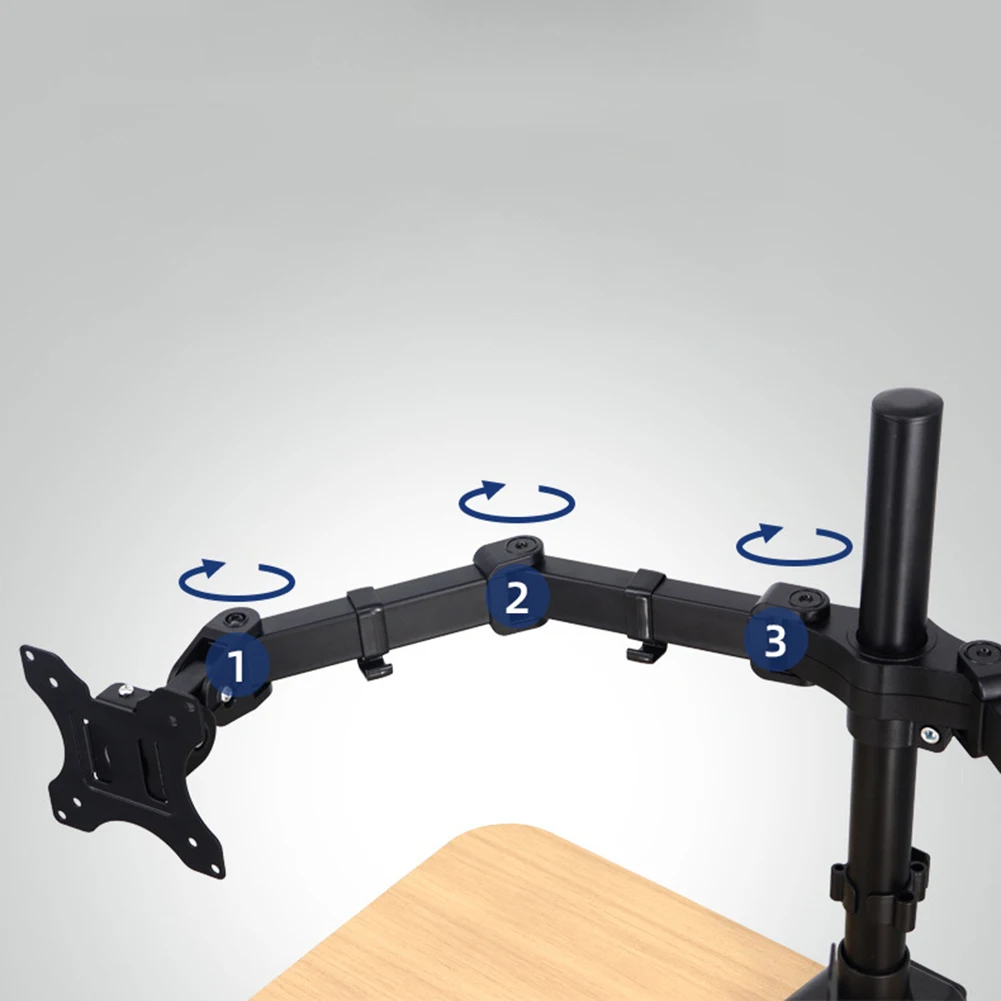 Single/Dual Monitor Stand Holds Up To 19.84 Lbs Desk Mount Stand Adjustable Height and Angle for 17 To 32 Inch Computer Screens