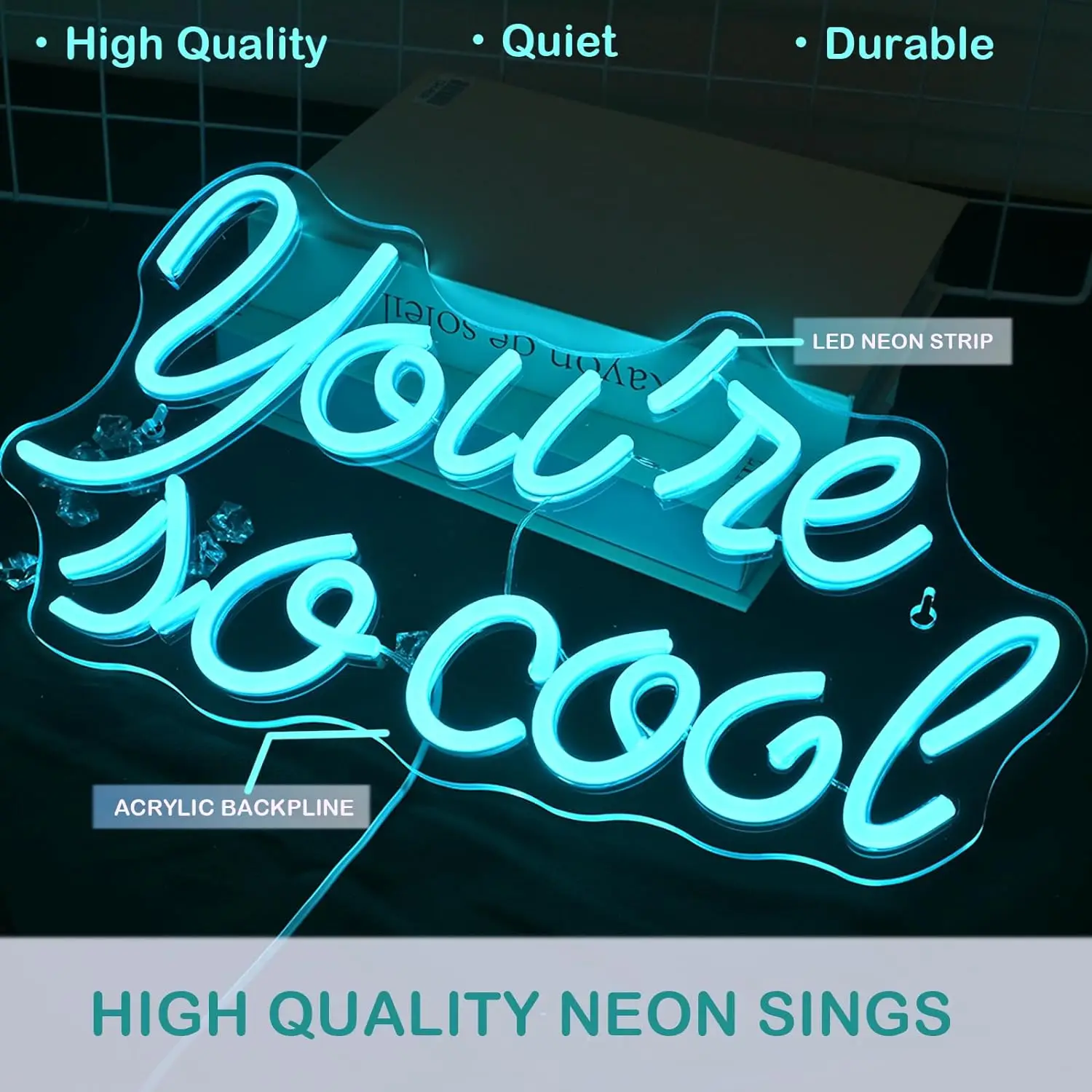 You Are So Cool Neon Sign Ice Blue Letters Led lights USB Powered Bedroom Decoration For Bar Living Room Art Decor Birthday Gift