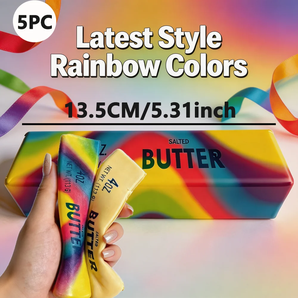 5 Pieces New of Soft and Squeezable Butter Sticks Hand Squeezed Adult Fidget Toy Gifts to Relieve Anxiety and Stress for Adult