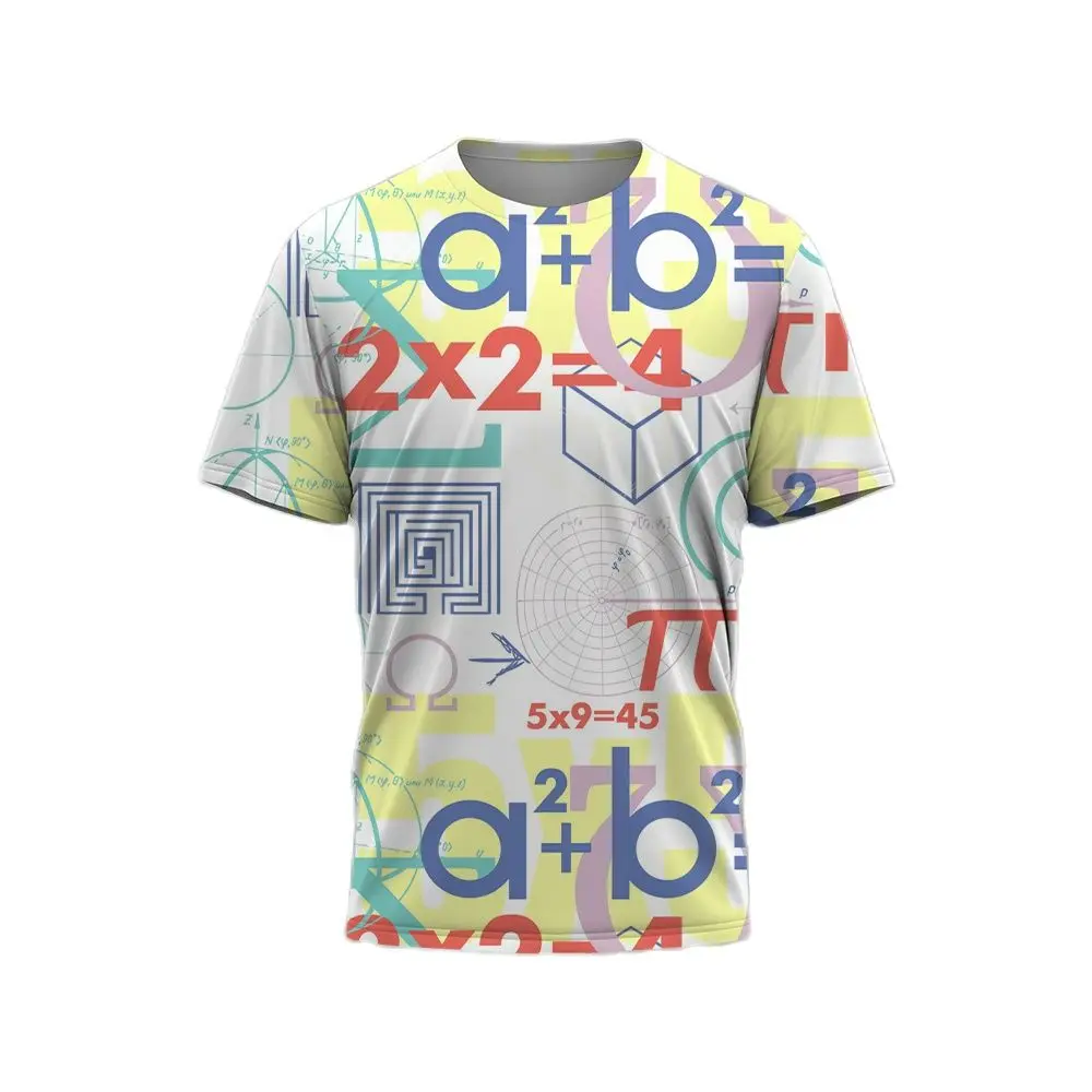 Camiseta Retro con estampado de fórmula química para hombre, camiseta fresca transpirable de manga corta, cuello redondo, tendencia informal, verano, nuevo