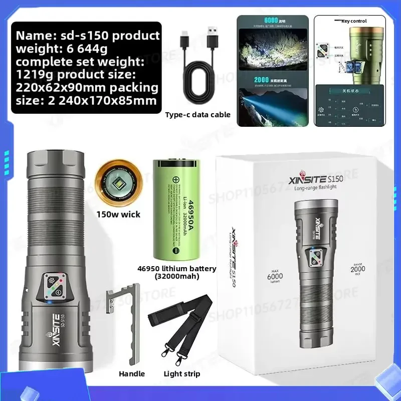 for Z 2026 Outdoor Endurance Lighting Searchlight White Laser Zoom Long Range Waterproof Type C Charging Handheld Lamp