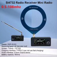 SI4732 0.5-108mhz Portable Radio LSB USB AM FM Pocket Mini Radio 1.9inch IPS Screen All Band Radio Receiver HF MW SW VHF Radio