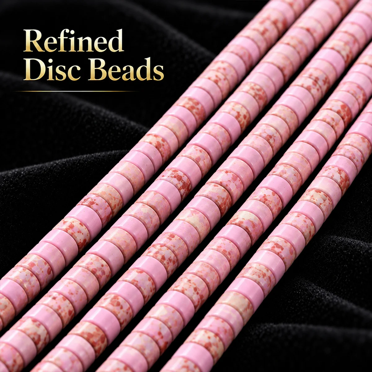 2x4mm 75–225pcs Natural Stone Imperial Pine Pink Handcrafted DIY Jewelry-Making Bracelet Necklace and Decorative Accessories