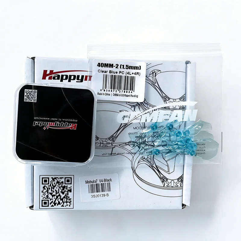 

HppyModel Mobula7 V4 Frame + 4PCS RS0802 Motor 20000KV + 4CW 4CCW Gemfan 1610 40mm Prop 1.5mm