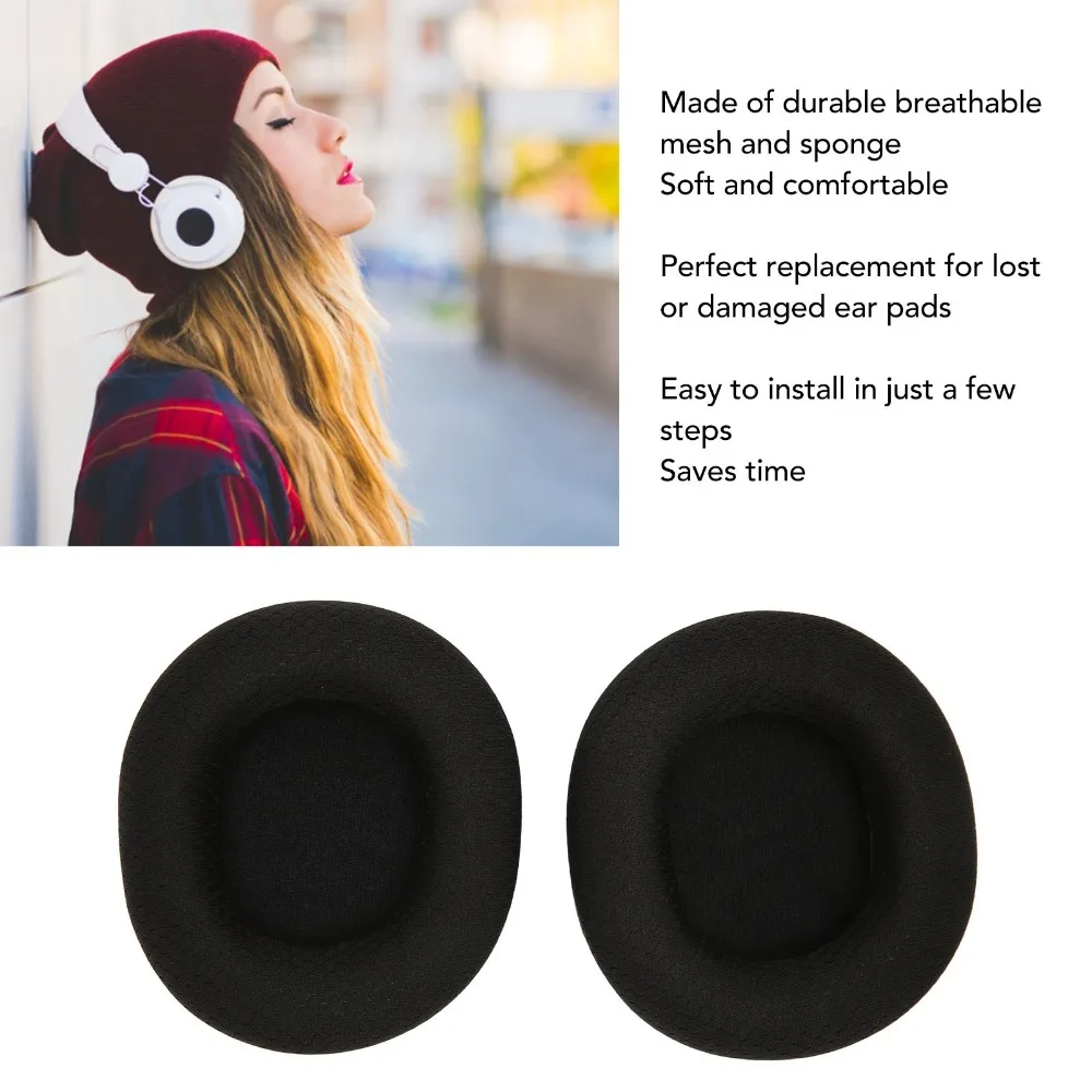 2PCS Soft and Comfortable Replacement Ear Pads Sponge Noise Isolation Ear Cushions for Steelseries Arctis 1 3 5 7 9pro