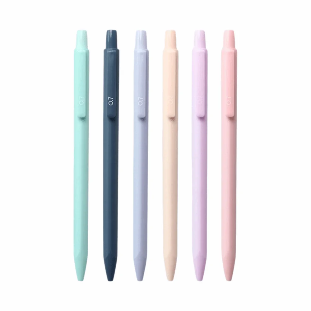 6/12pcs Durable Morandi Mechanical Pencils Triangular Barrel 0.5/0.7mm Automatic Pencils Sketching Pencil Students Gift