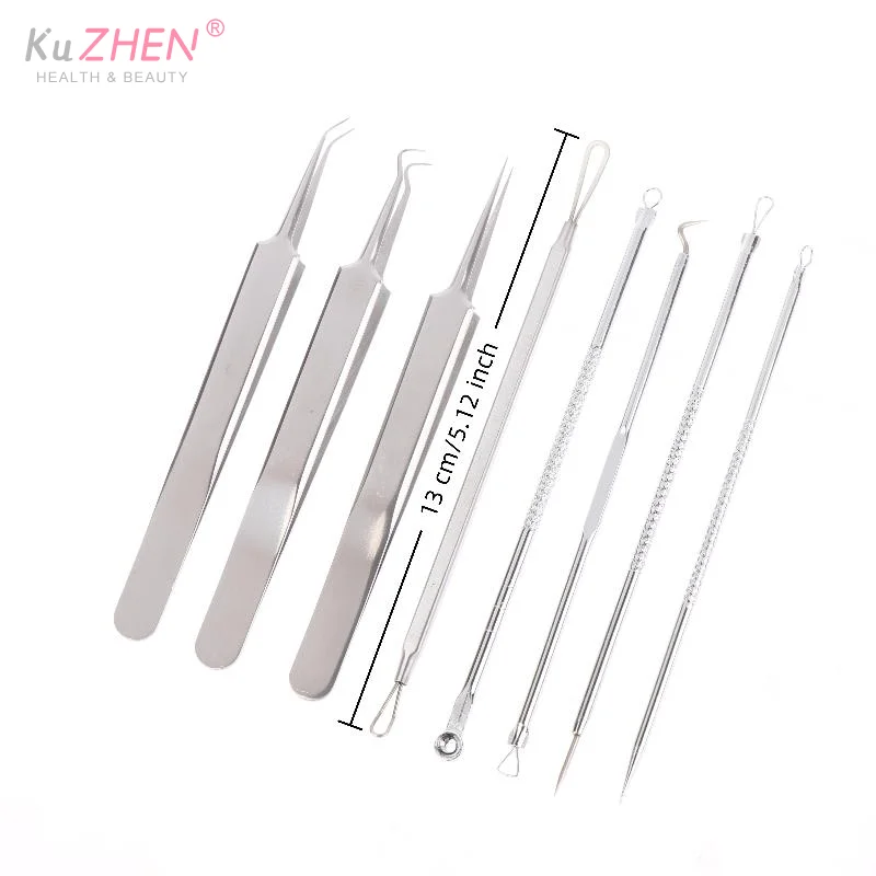 5/7/8Pc Steel Ultra-fine Cell Pimples Blackhead Clip Tweezers Beauty Face Health Salon Special Blackhead Remover Acne NeedleTool