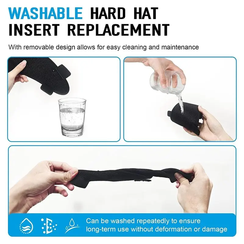 Y43A-Hard Hat Top Pads And Sweatbands For Safety Helmet,Washable Hard Hat Cooling Liner Accessories Set,Suspension Sweat Band