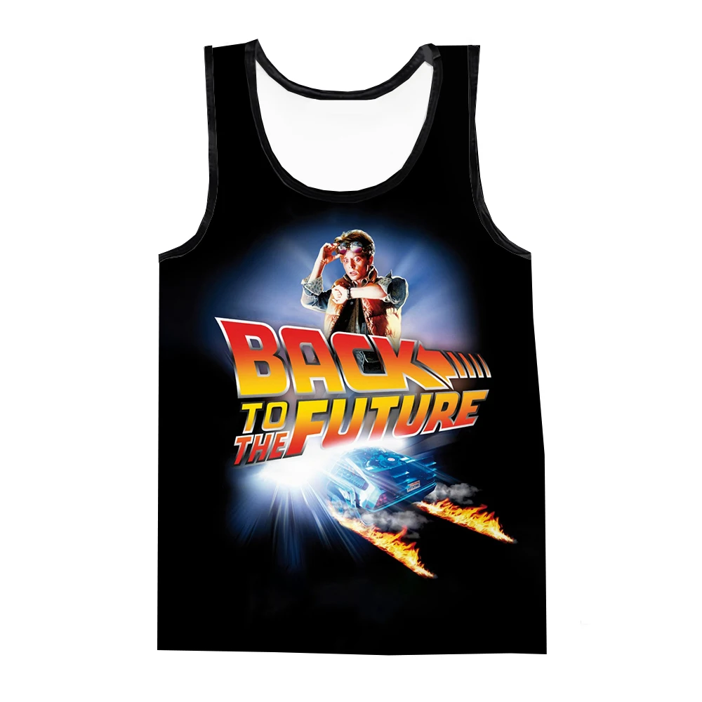 Back to the Future Tank Tops Movie 3D Print Streetwear Men\'s Fashion Oversized Sleeveless Tank Top Fitness Gym Vest Man Clothing