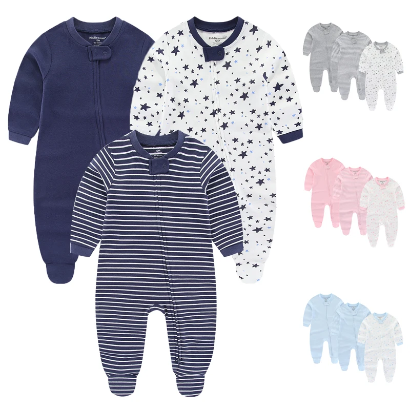 1/3Piece Cotton Newborn Baby Boy Clothes Print Romper Baby Girl Clothes Sets Solid Color Spring Cartoon Autumn Long Sleeve