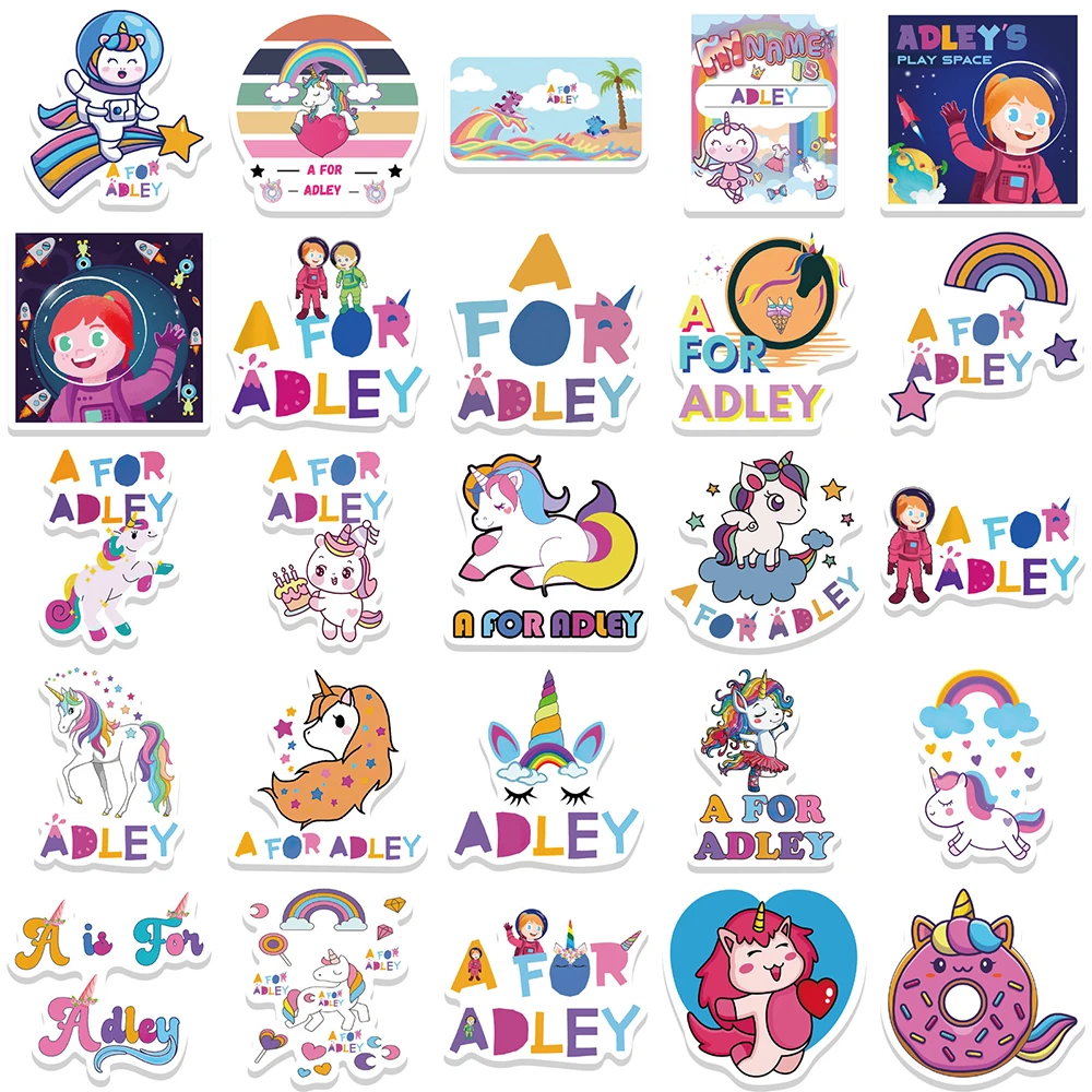 10/30/50pcs Game A for Adley Stickers Unicorn Cartoon Decals Decorative Phone Case Laptop Diary Waterproof Cute Kids Sticker Toy