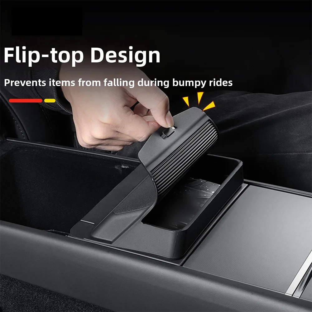Vassoio portaoggetti per console centrale con coperchio per Tesla Model Y e Juniper, accessori auto