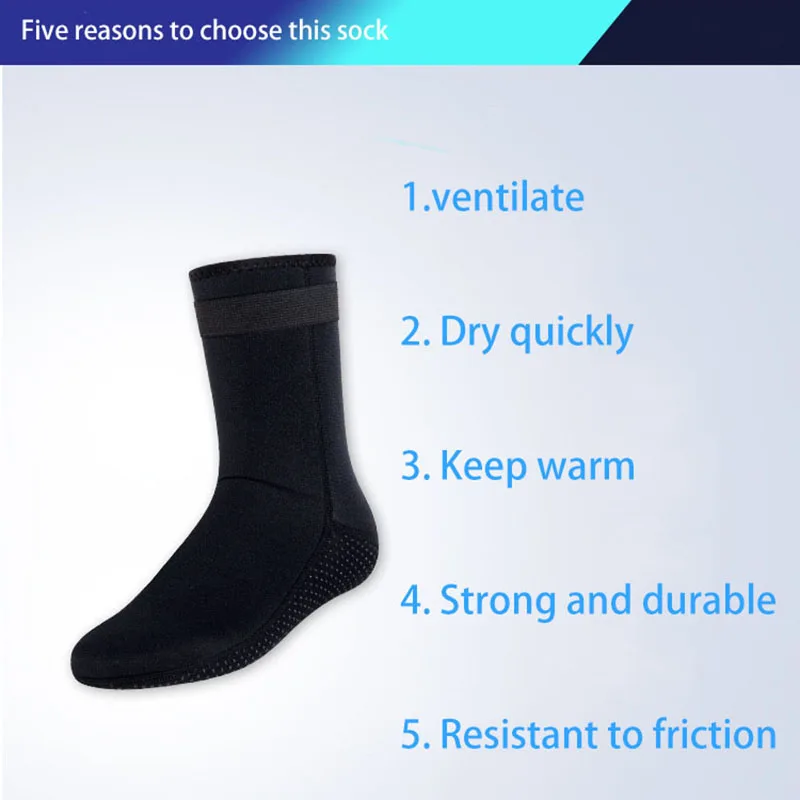 Diving Socks 5mm for Men Women Neoprene Scuba Diving Snorkeling Socks Keep Warm Non-slip Wear Resistant Swimming Accessories