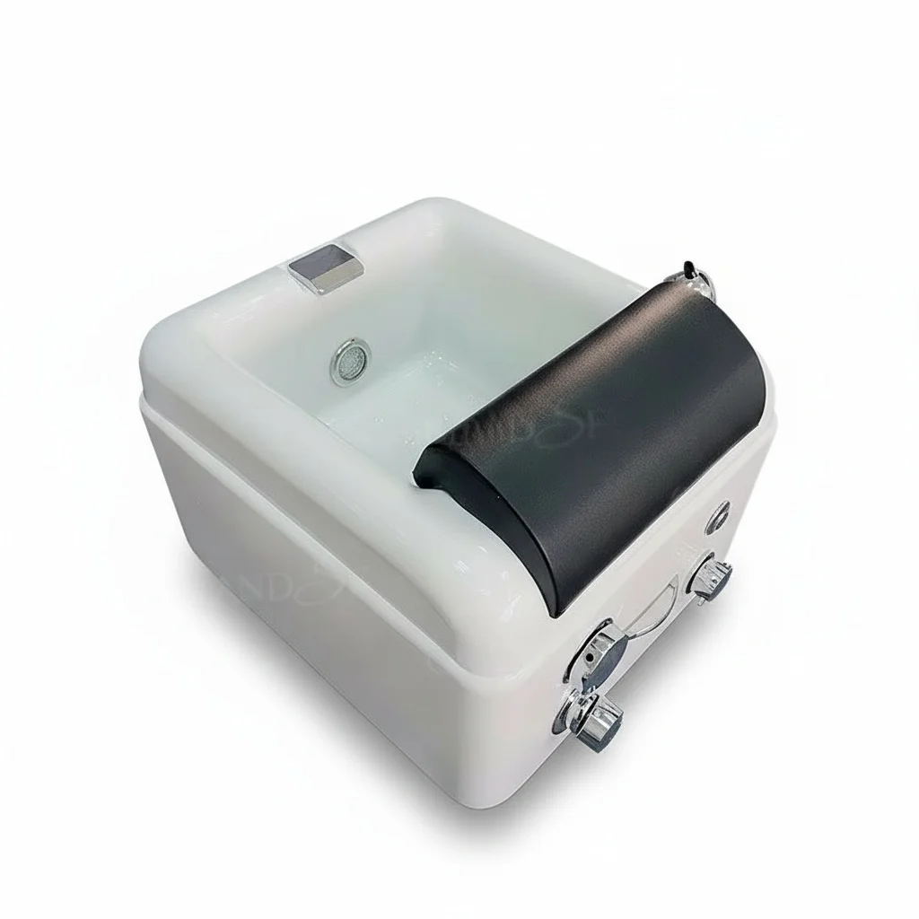 

Pedicure Foot Basin, Acrylic Foot Spa, 570x570x330mm Salon Massage Bowl, Fiberglass Pedicure Sink with Base, Jet, Double Lights