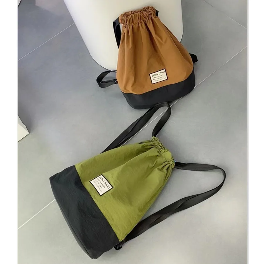 

FIDO DIDO Fashion Backpacks Women's Bag Nylon Waterproof Super Soft Simple Work Travel Party Bucket backpacks Official Authentic