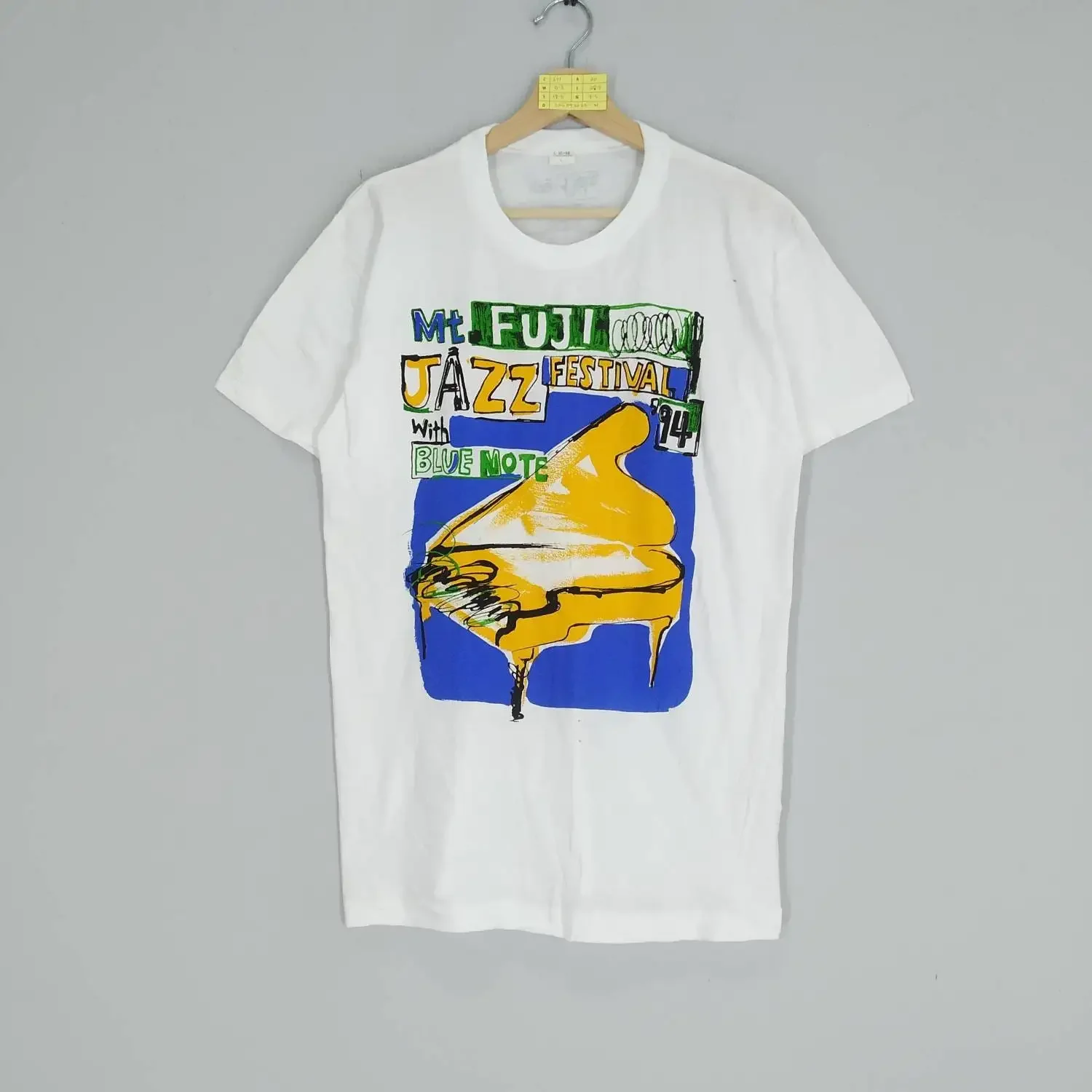 Vintage 90s 1994 Mt Fuji Festival Promo T shirt Big Image Music White Size M