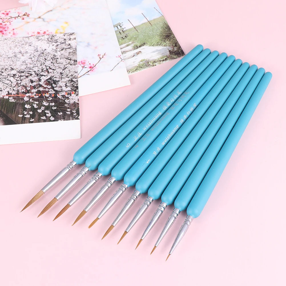 

6pcs Fine Detail Miniature Painting Brushes Set Nylon for Acrylic Watercolor Gouache Oil Handle Travel Friendly Art
